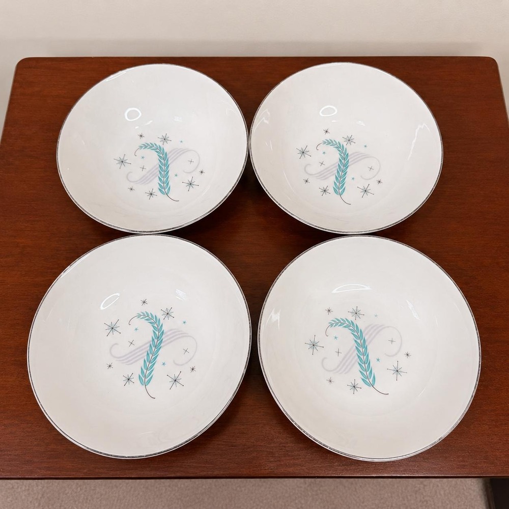 Vintage Canonsburg Pottery "Blue Heaven" 6" Fruit/Dessert Bowls - Set of 4